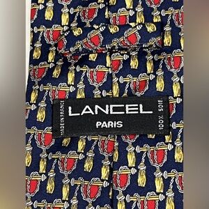 LANCEL PARIS Men's 100% Silk Necktie FRANCE Designer Tie NWT